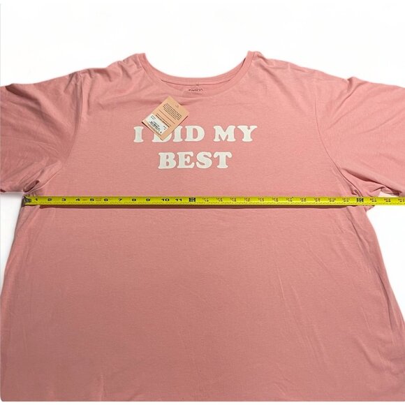 Ban.do "I Did My Best" Pink T-Shirt 3X Crew Neck Short Sleeve Cotton Blend, New - Picture 6 of 9